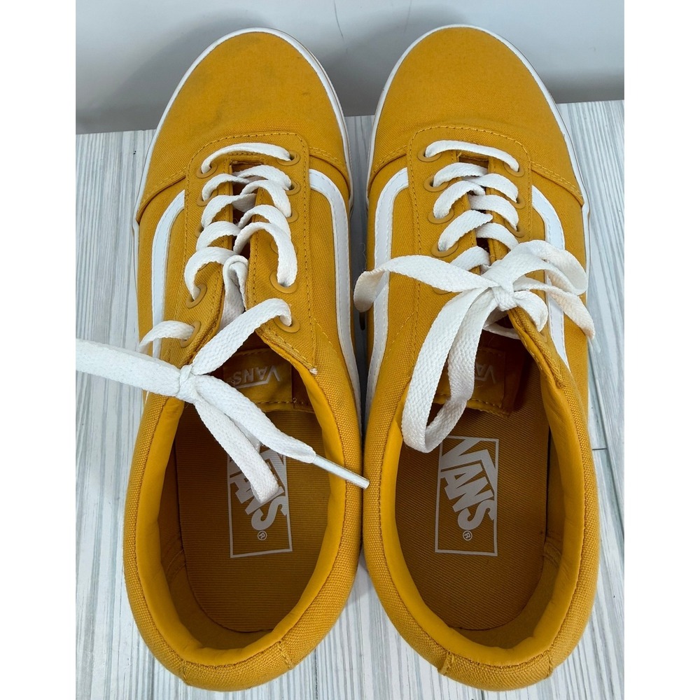 Vans Low Top Ward Yellow Canvas Skate Sneakers Women's Size 11 - Picture 7 of 10